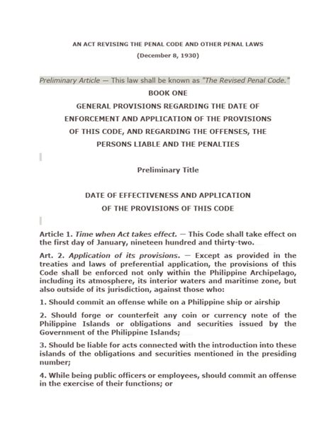 AN ACT REVISING THE PENAL CODE AND OTHER PENAL LAWS. .